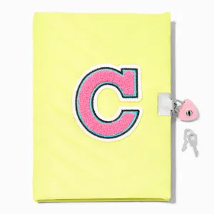 Claire's Initial Varsity Yellow Lock Diary - C
