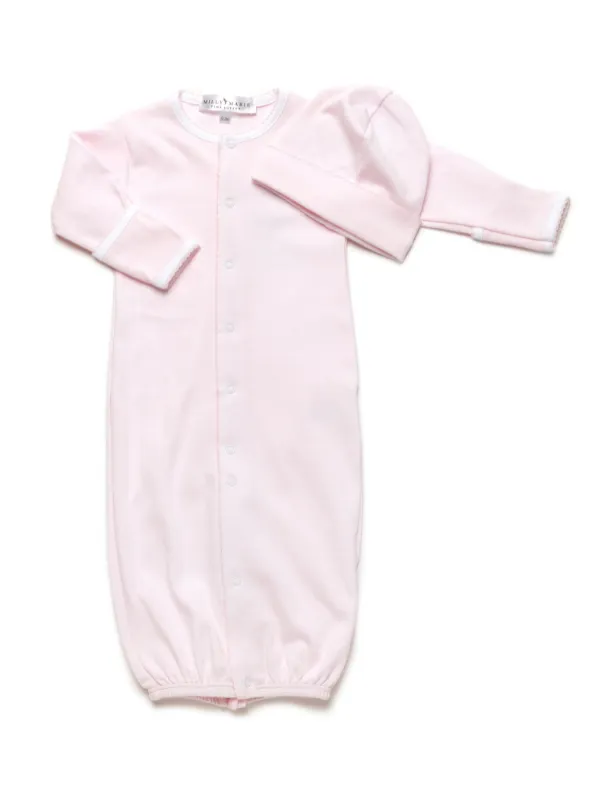 Classic Pima Converter Gown | Lt Pink Mini Stripe