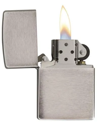 Classic silver brushed chrome Zippo lighter (fuel NOT included)