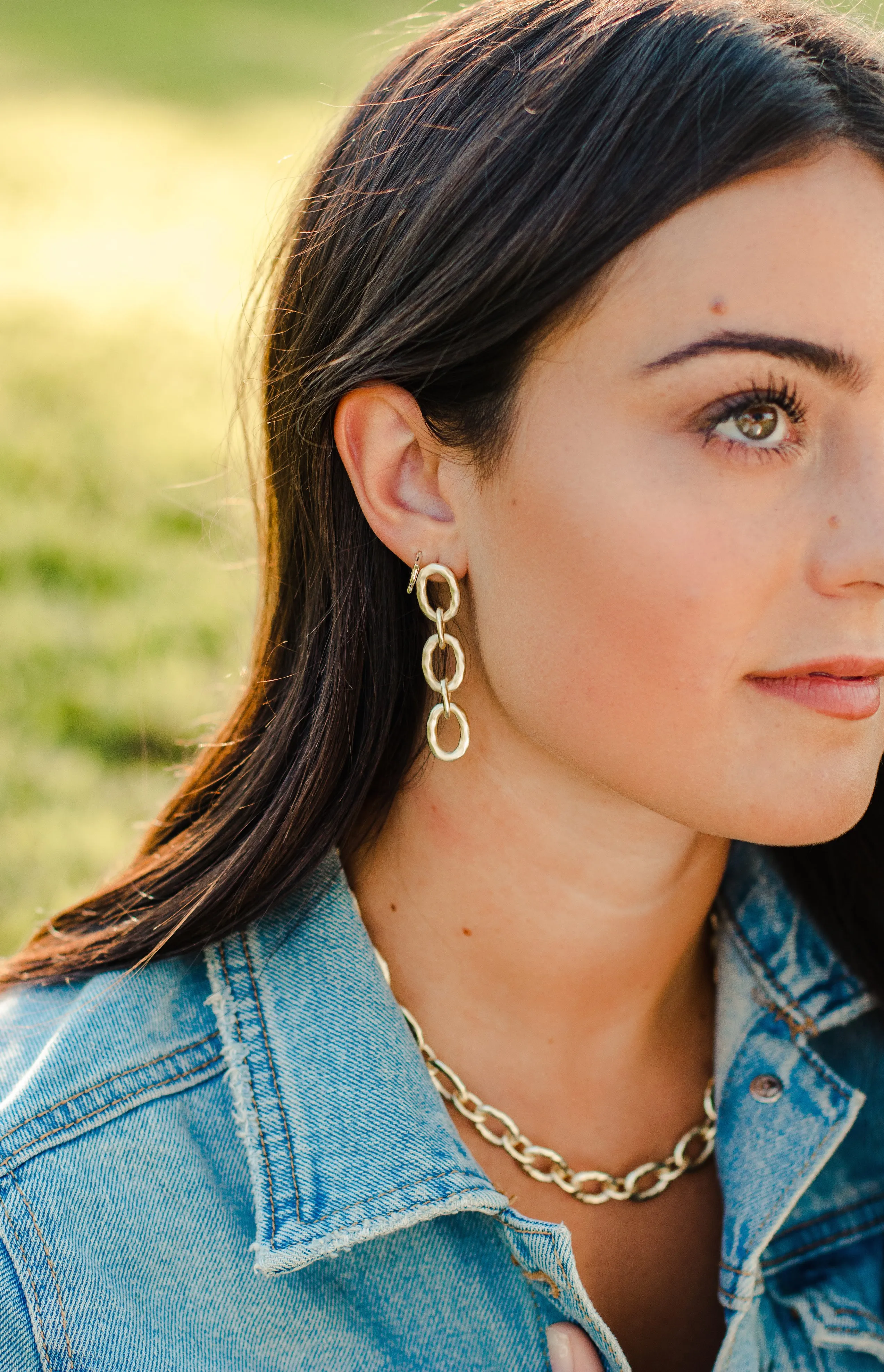 Classic Silver Link Earrings