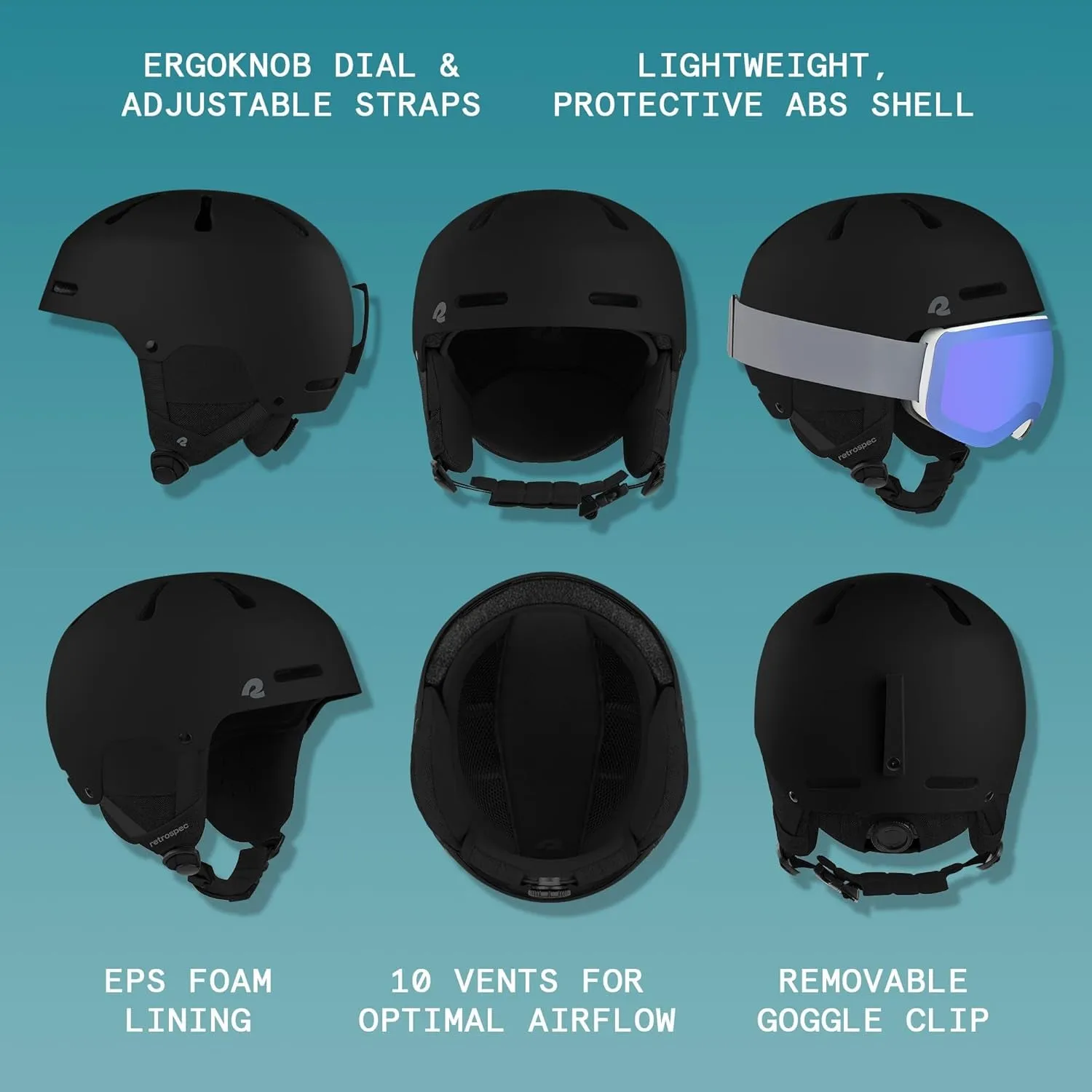 Comstock Ski Helmet - Snowboard Helmet for Adults & Youth - Adjustable Fit Snow Helmet with Protective Shell and Breathable Vents for Men, Women, Boys & Girls