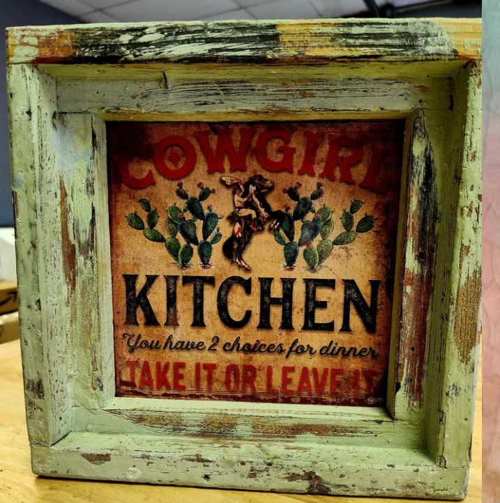 Cowgirl Kitchen Small Square Artwork