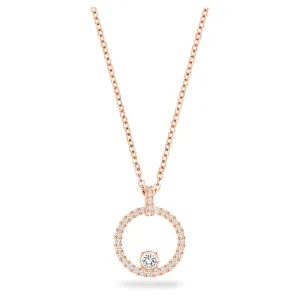 Creativity Pendant, Circular, White, Rose Gold-tone Plated