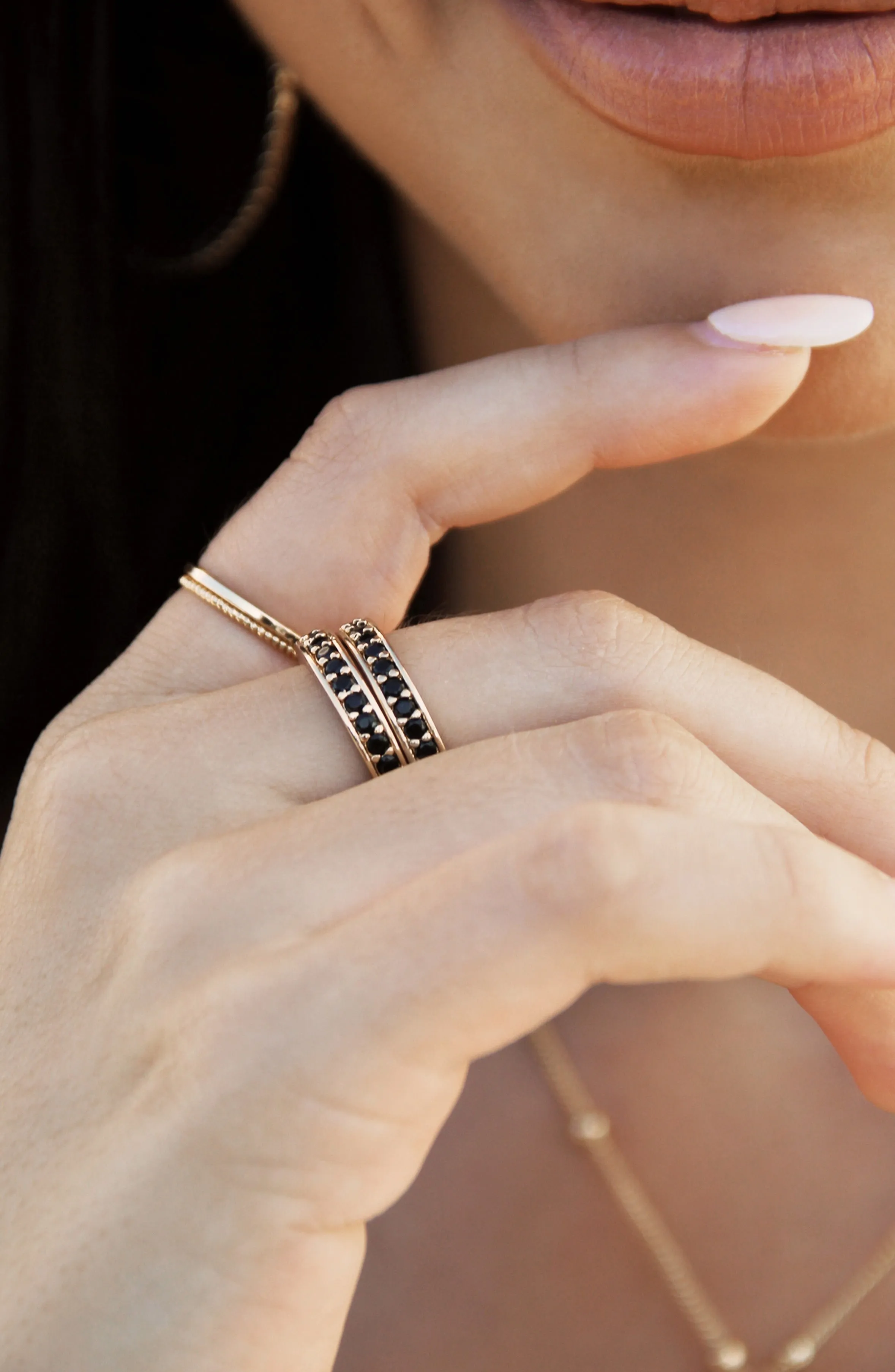 Crystal Band Ring Set