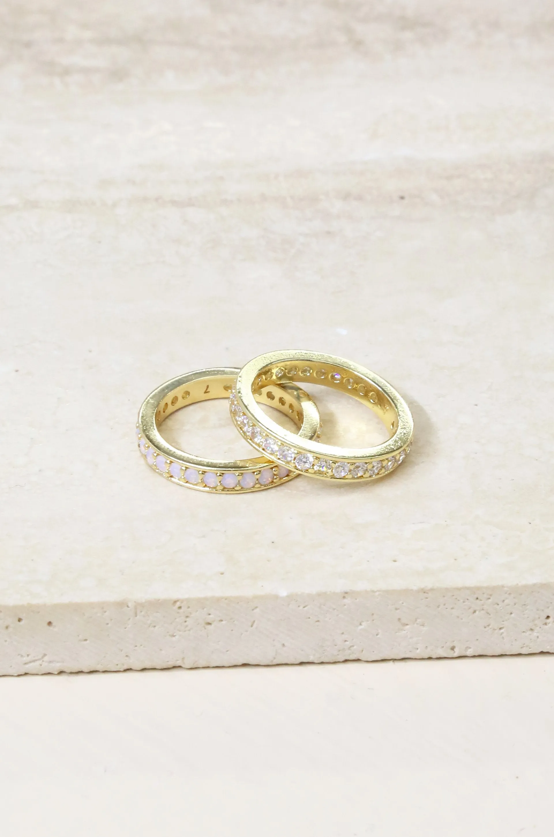 Crystal Band Ring Set
