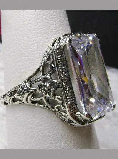 D64, Art Nouveau Ring, Cushion Cut Gemstone, Vintage Style Jewelry, Design#D64