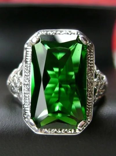 D64, Art Nouveau Ring, Cushion Cut Gemstone, Vintage Style Jewelry, Design#D64