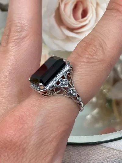 D64, Art Nouveau Ring, Cushion Cut Gemstone, Vintage Style Jewelry, Design#D64