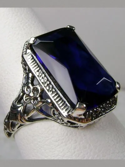 D64, Art Nouveau Ring, Cushion Cut Gemstone, Vintage Style Jewelry, Design#D64