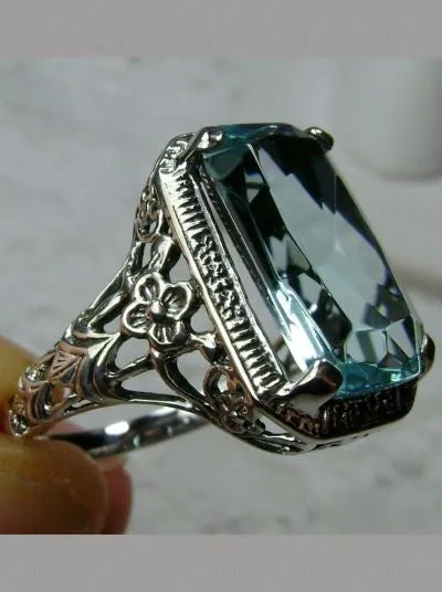 D64, Art Nouveau Ring, Cushion Cut Gemstone, Vintage Style Jewelry, Design#D64