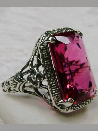 D64, Art Nouveau Ring, Cushion Cut Gemstone, Vintage Style Jewelry, Design#D64