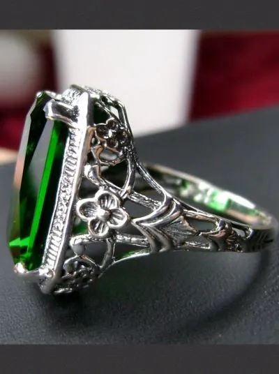 D64, Art Nouveau Ring, Cushion Cut Gemstone, Vintage Style Jewelry, Design#D64