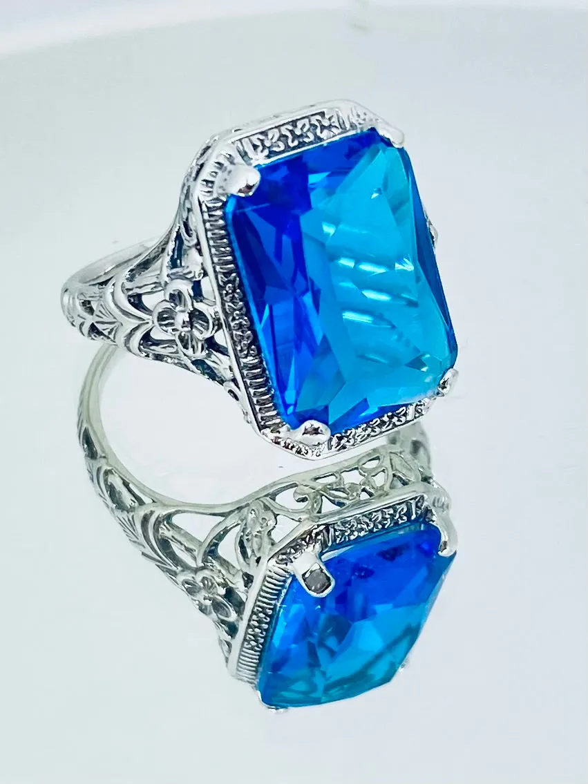 D64, Art Nouveau Ring, Cushion Cut Gemstone, Vintage Style Jewelry, Design#D64