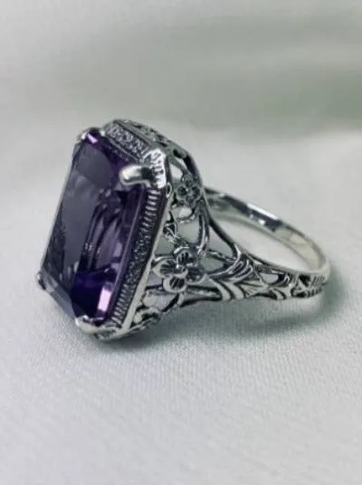 D64, Art Nouveau Ring, Cushion Cut Gemstone, Vintage Style Jewelry, Design#D64
