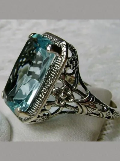 D64, Art Nouveau Ring, Cushion Cut Gemstone, Vintage Style Jewelry, Design#D64