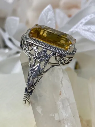 D64, Art Nouveau Ring, Cushion Cut Gemstone, Vintage Style Jewelry, Design#D64