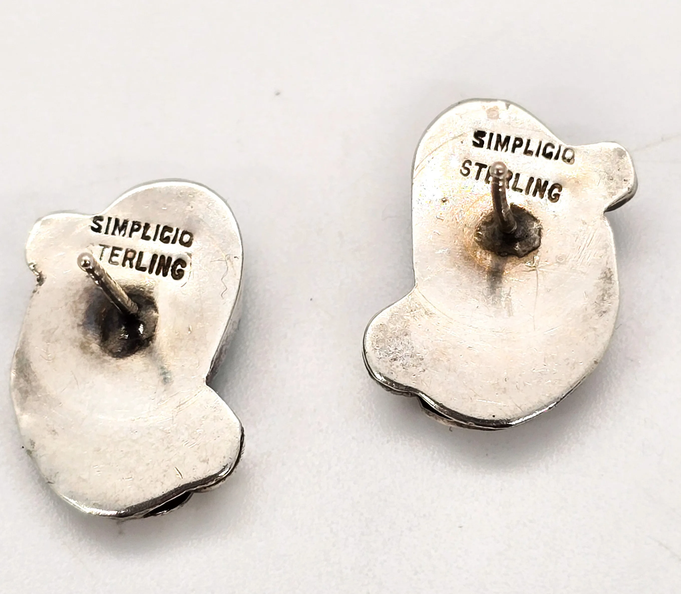 Dan & Carmelita Simplicio Zuni Native American Turquoise sterling silver vintage stud earrings