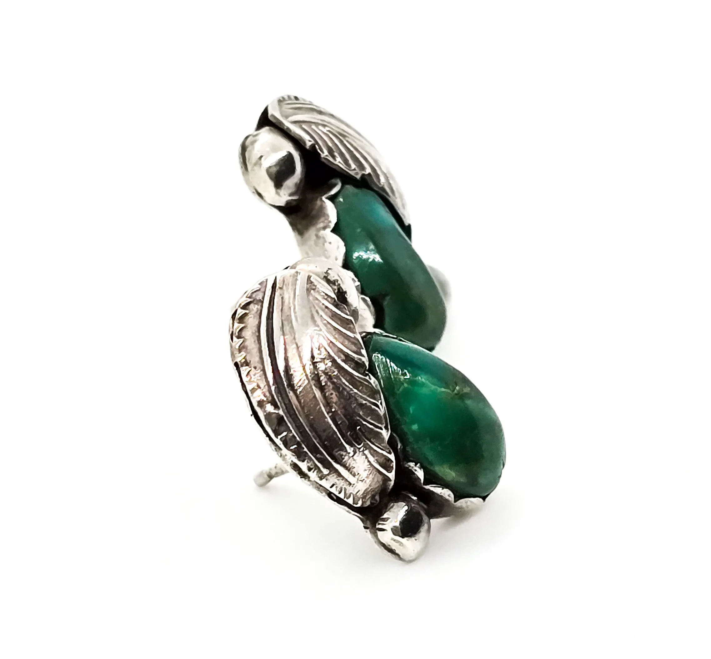 Dan & Carmelita Simplicio Zuni Native American Turquoise sterling silver vintage stud earrings