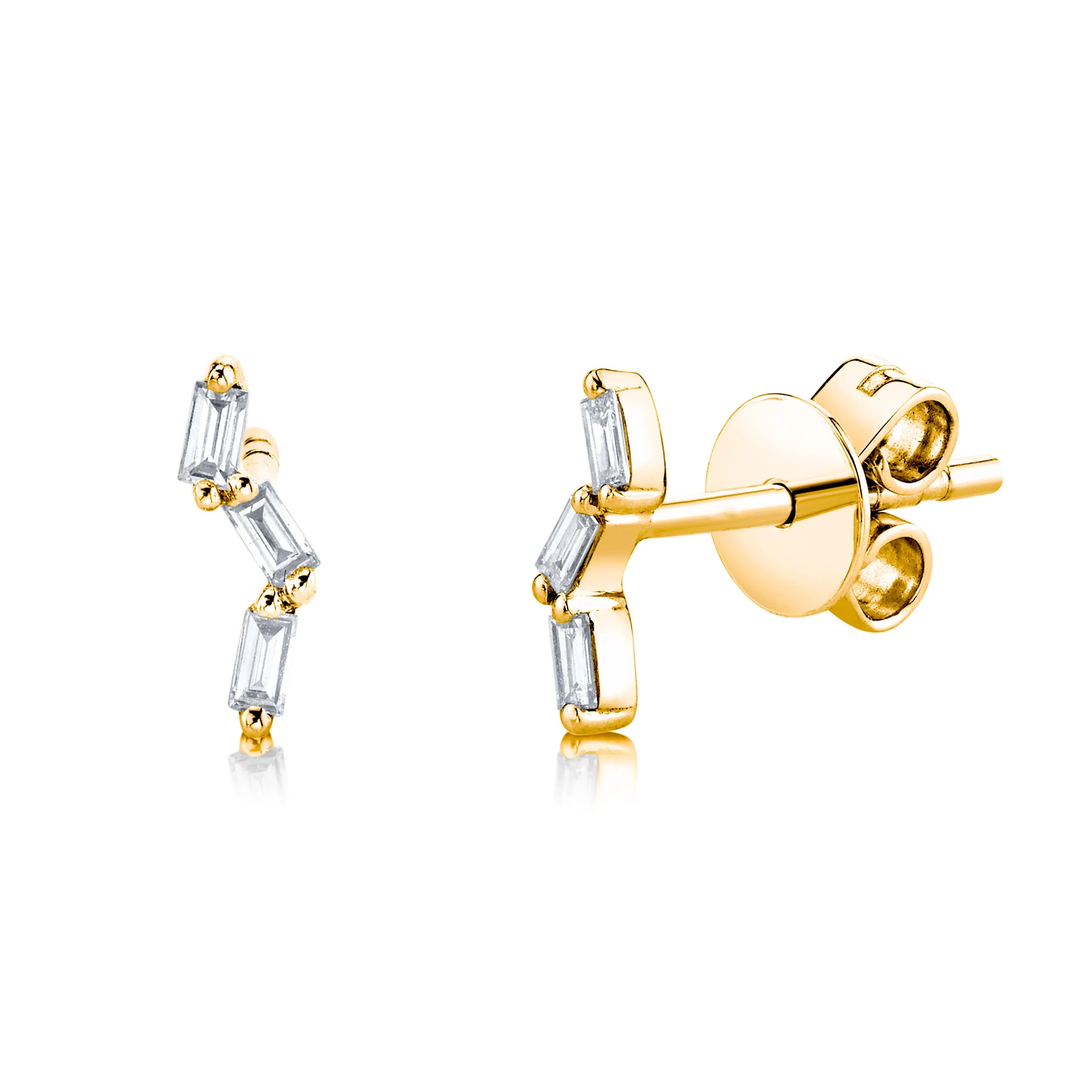 Delicate Baguette Diamond Ear Crawlers