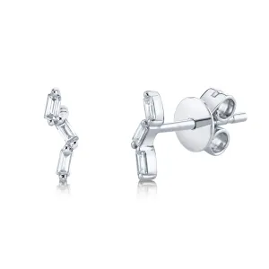 Delicate Baguette Diamond Ear Crawlers