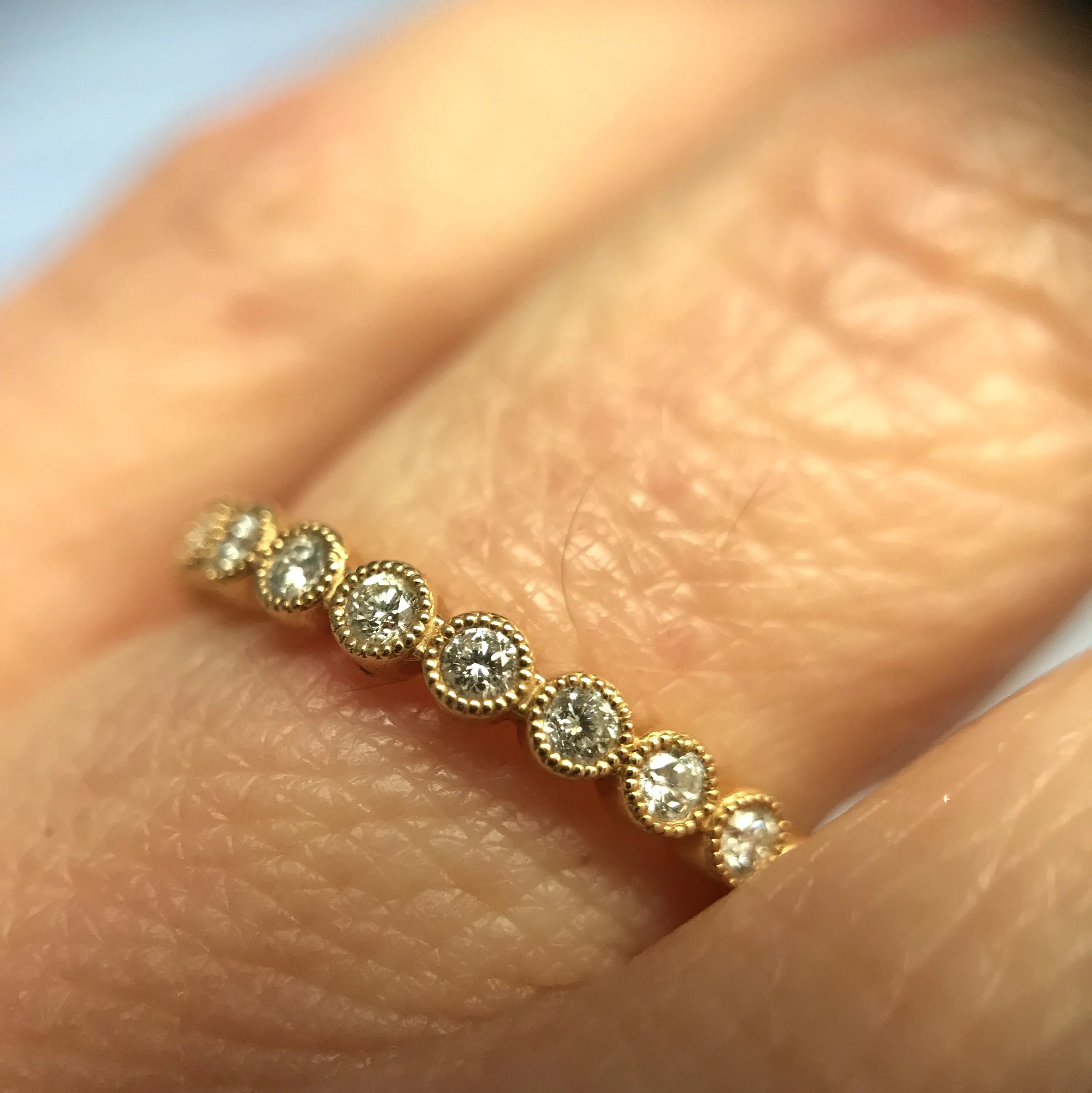 Delicate Bezel Diamond Band
