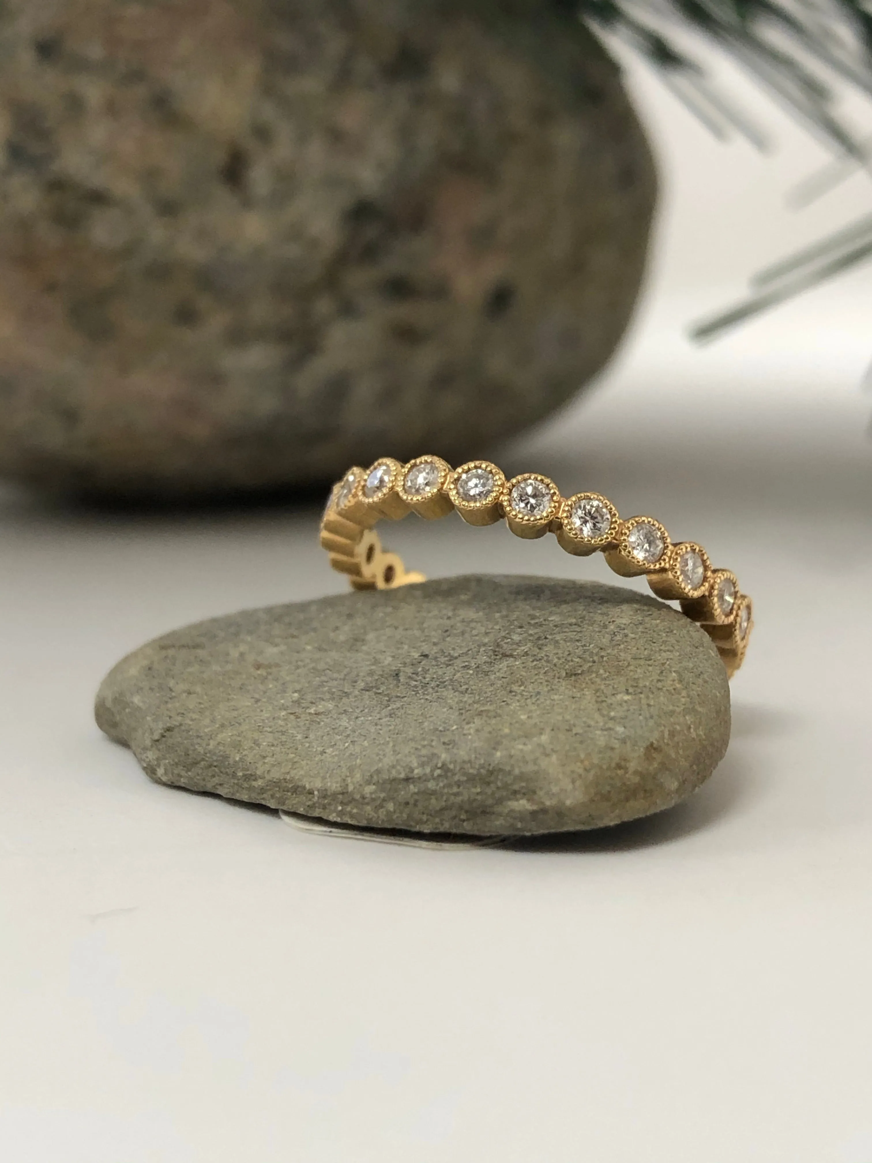Delicate Bezel Diamond Band