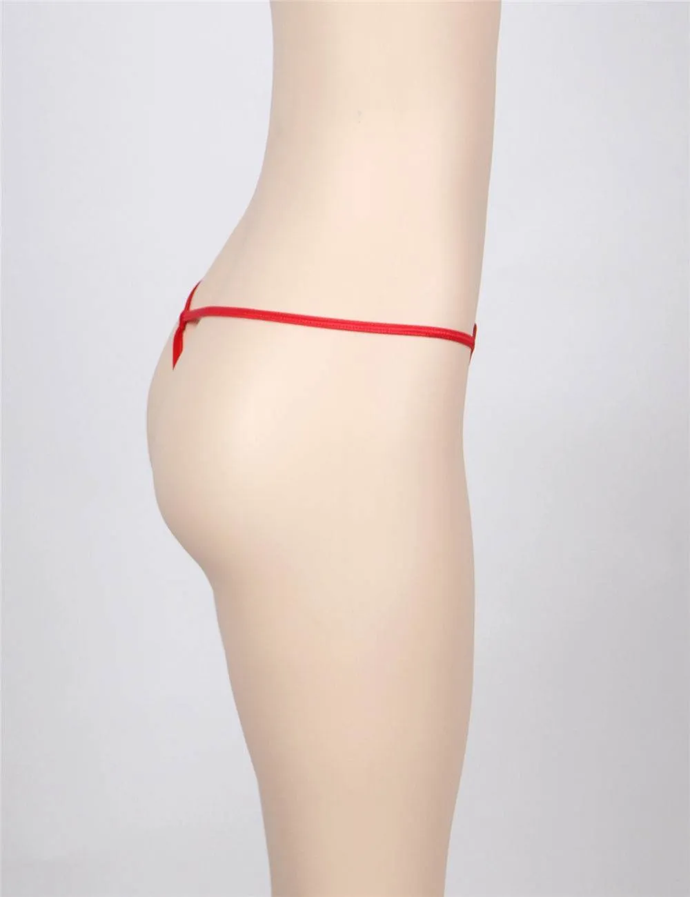 Delicate Crotchless White Floral Lace String