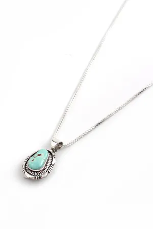 Delicate Dry Creek White Turquoise Pendant