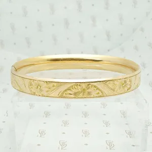 Delicate Floral Engraving Antique Bangle