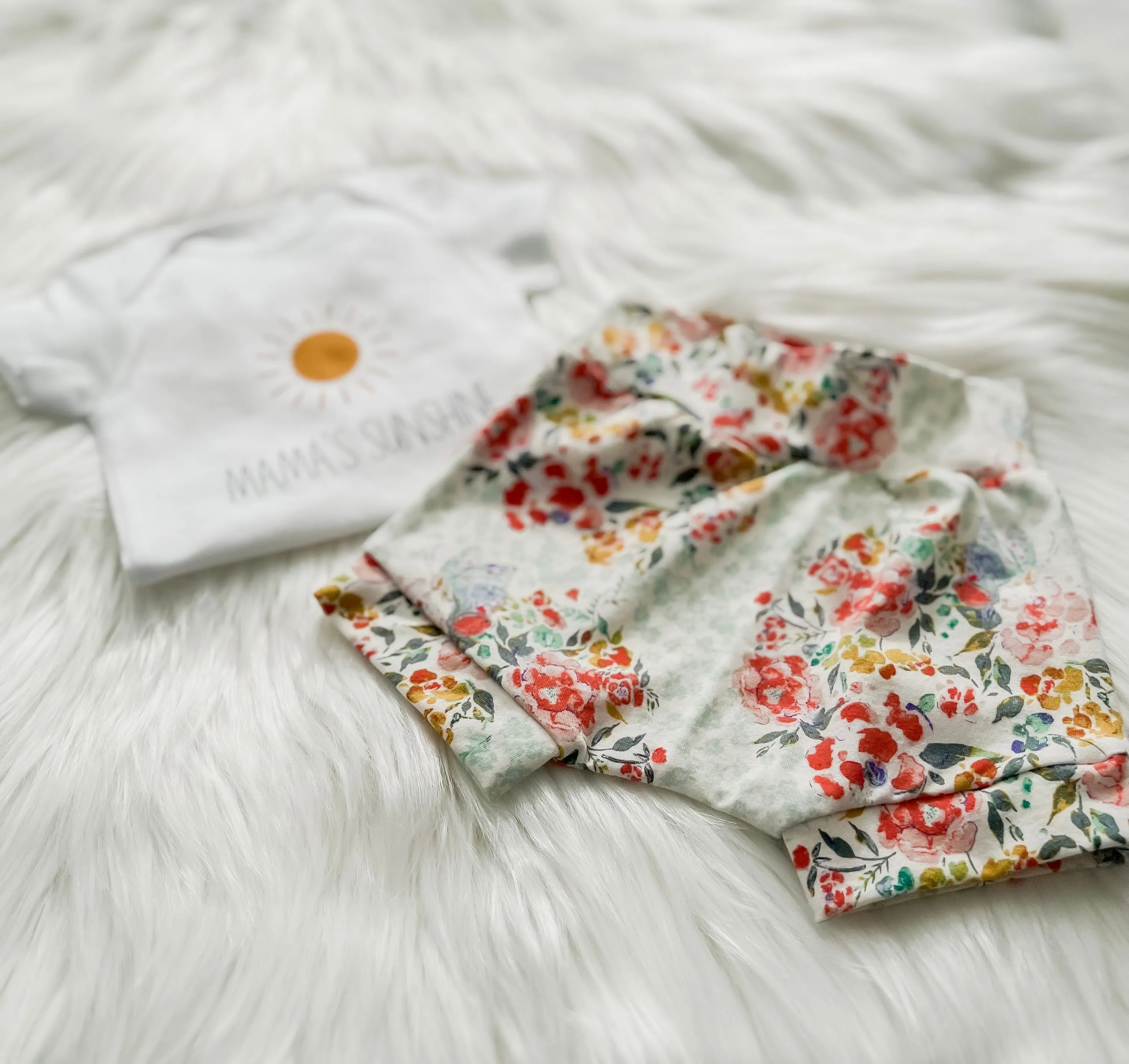 Delicate Floral Off White Bummies Outfit