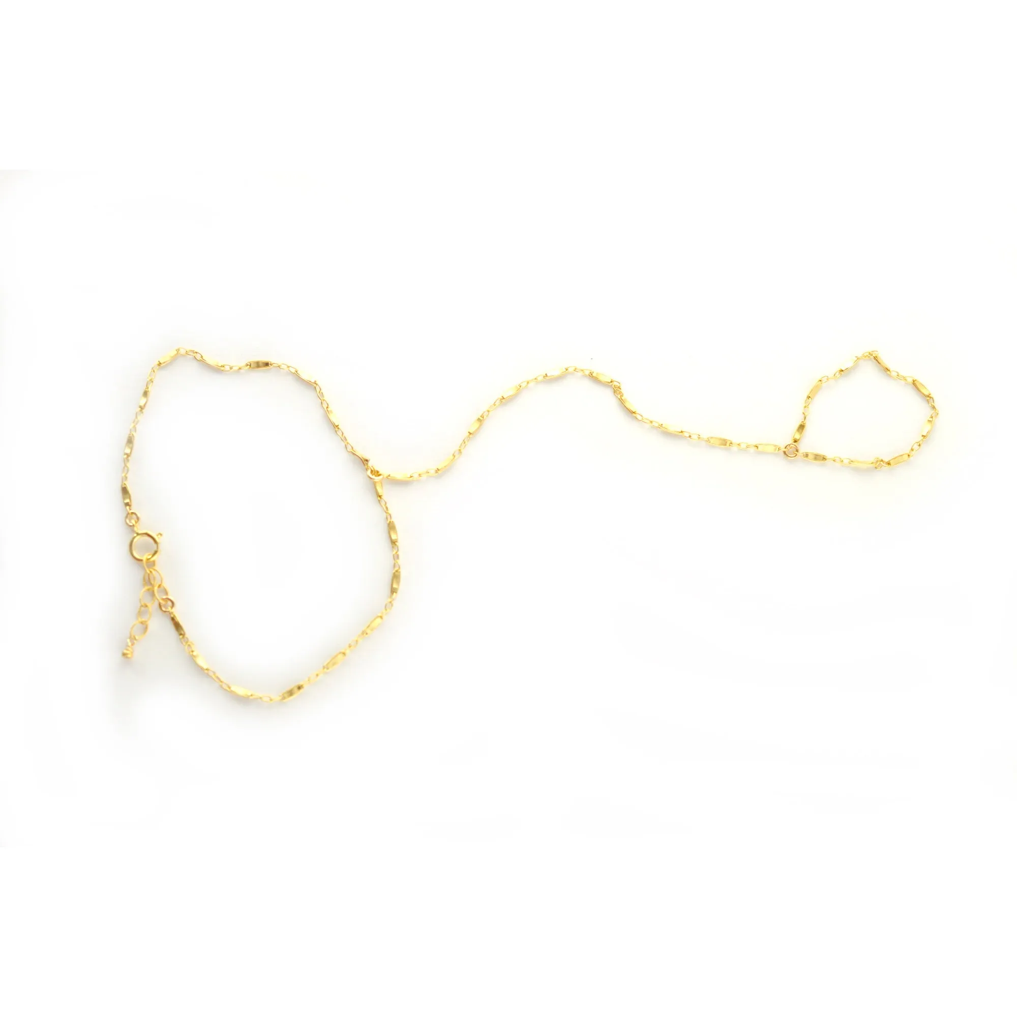 Delicate Hammered Hand Chain Bracelet