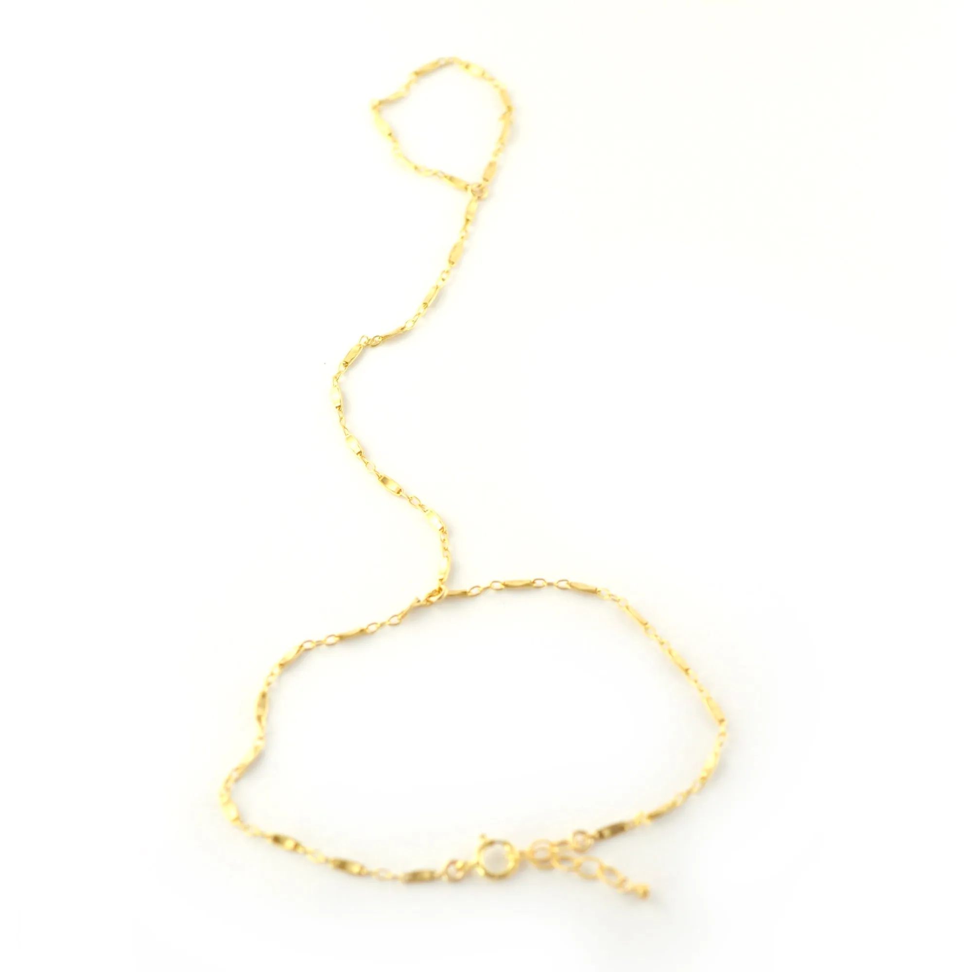 Delicate Hammered Hand Chain Bracelet