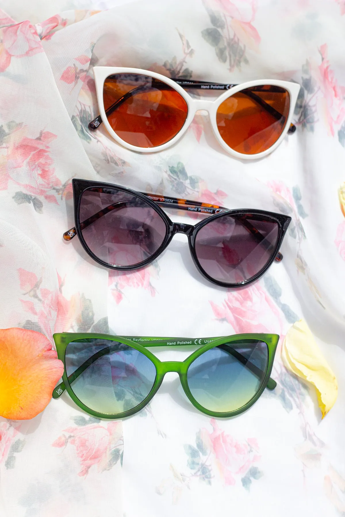 Delicate Large Cat Eye Sunglasses