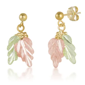 Delicate Leaves - Black Hills Gold Earrings