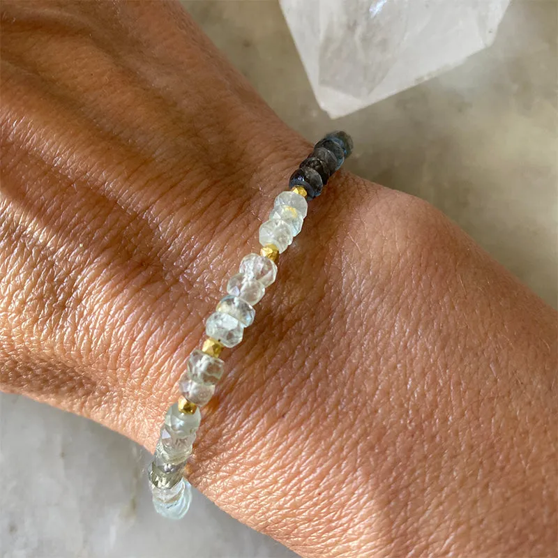 Delicate Moss Aquamarine Bracelet