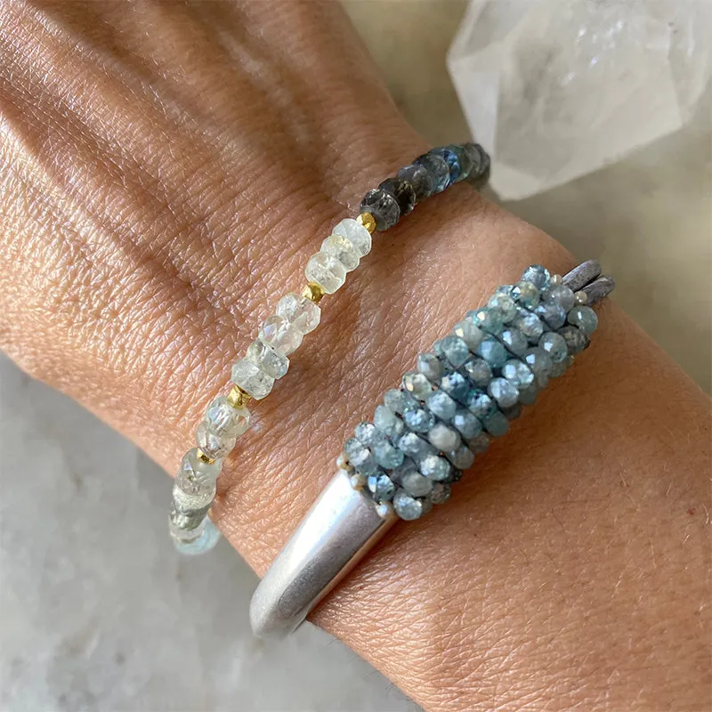Delicate Moss Aquamarine Bracelet