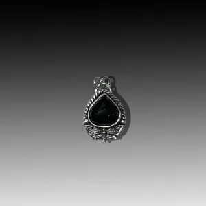Delicate Obsidian Death Moth Pendant