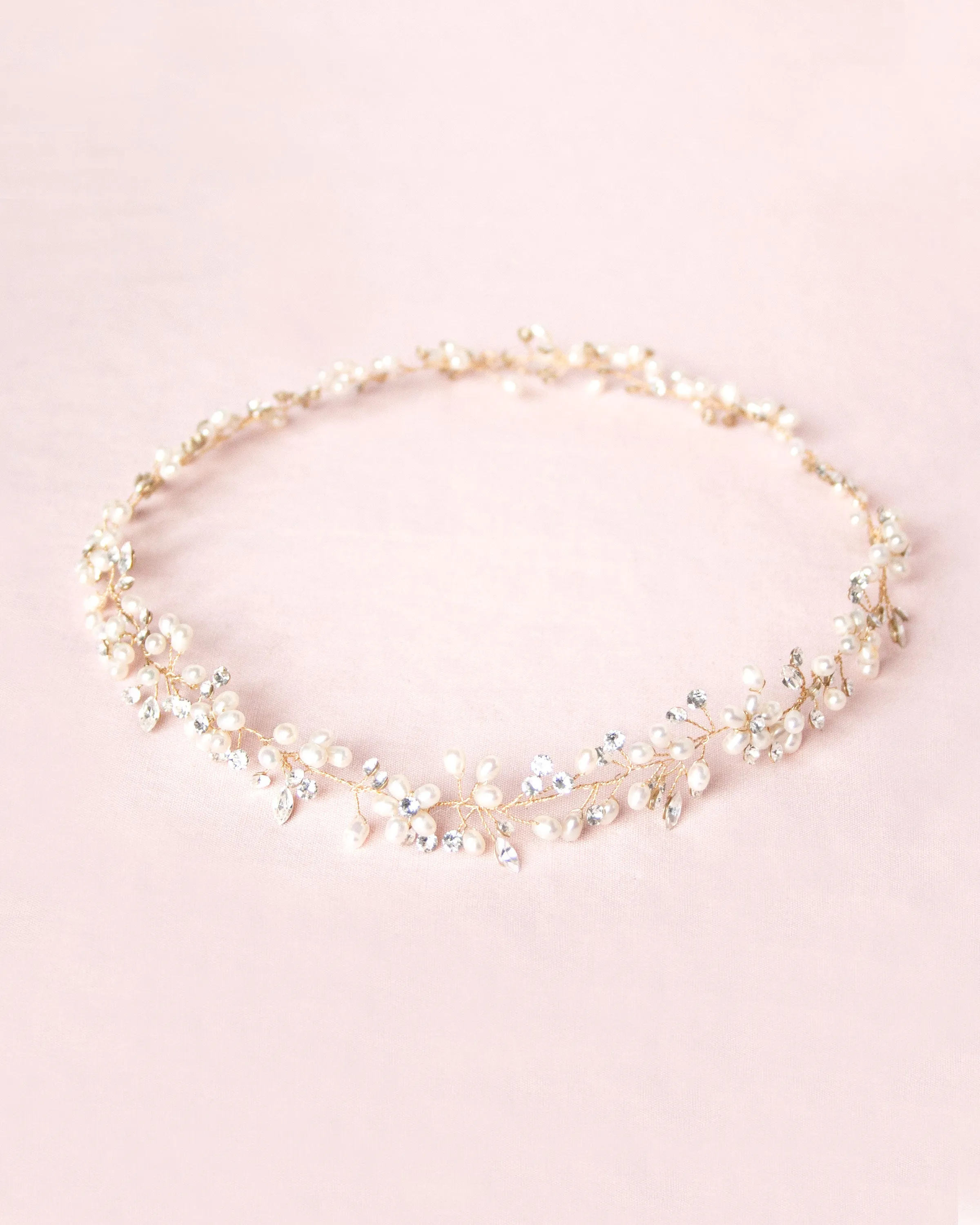 Delicate Pearl & Crystal Halo
