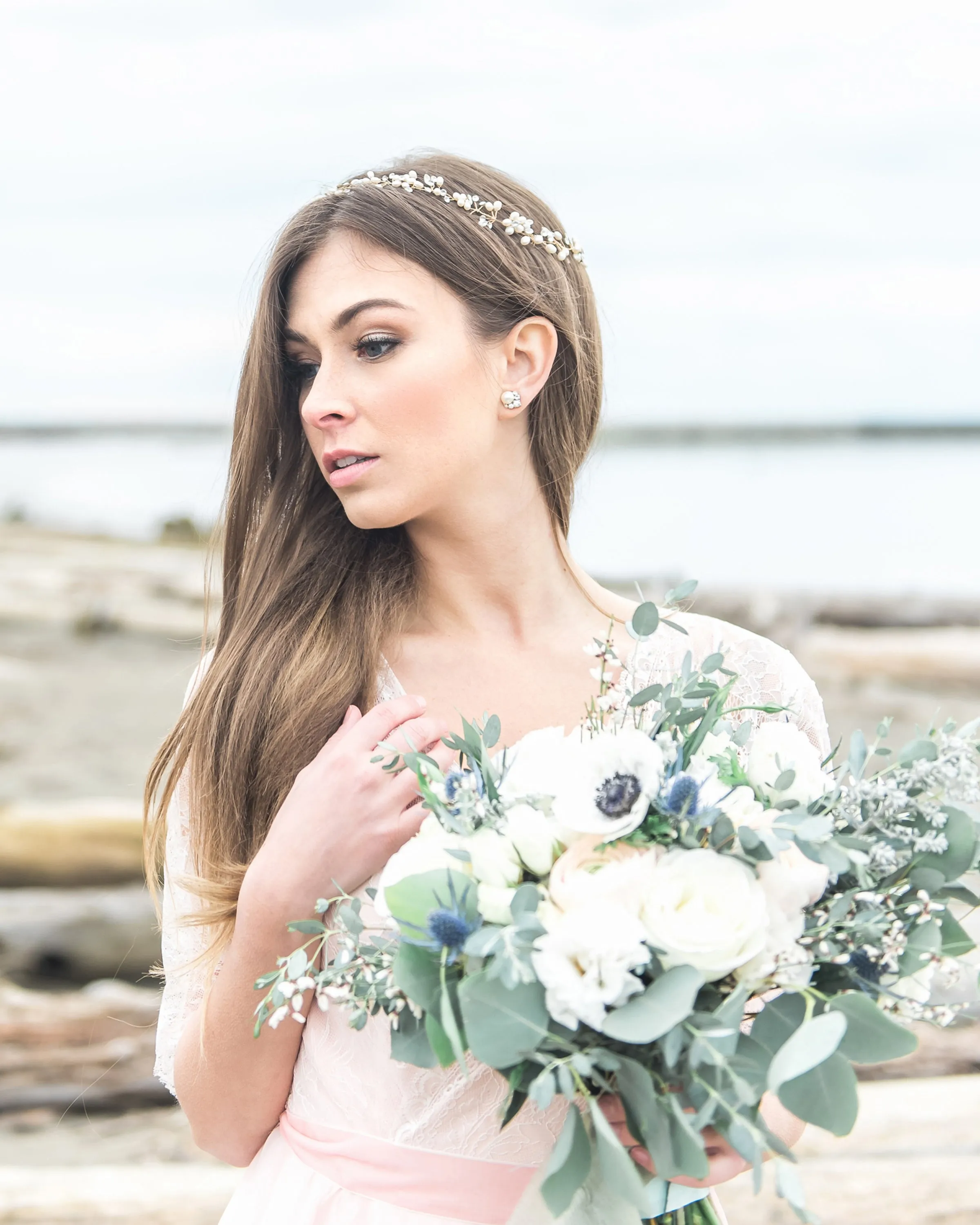 Delicate Pearl & Crystal Halo