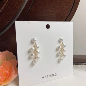 Delicate Pearl Chandelier Earrings