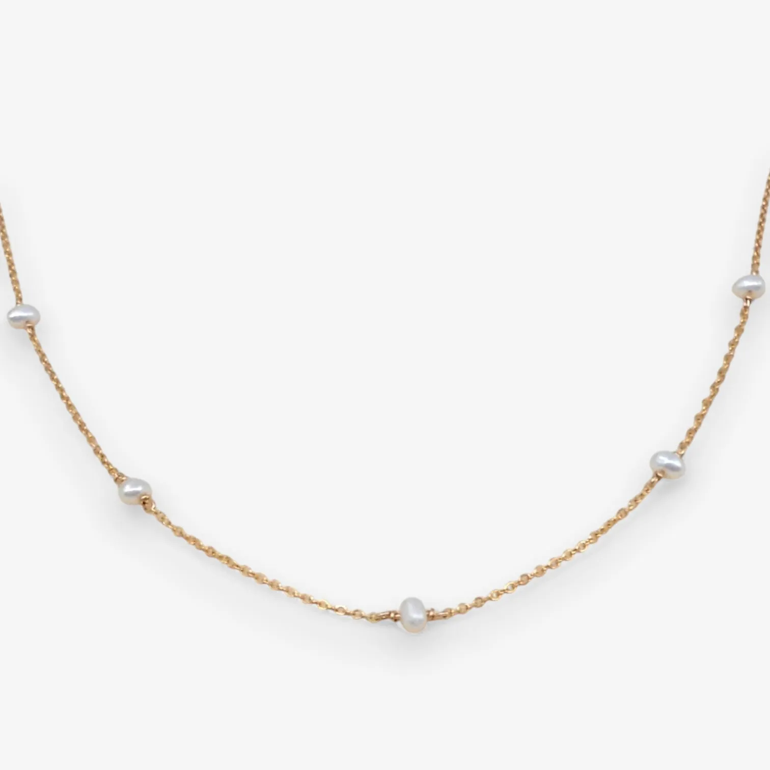 Delicate Pearl Station Necklace
