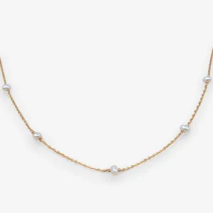 Delicate Pearl Station Necklace