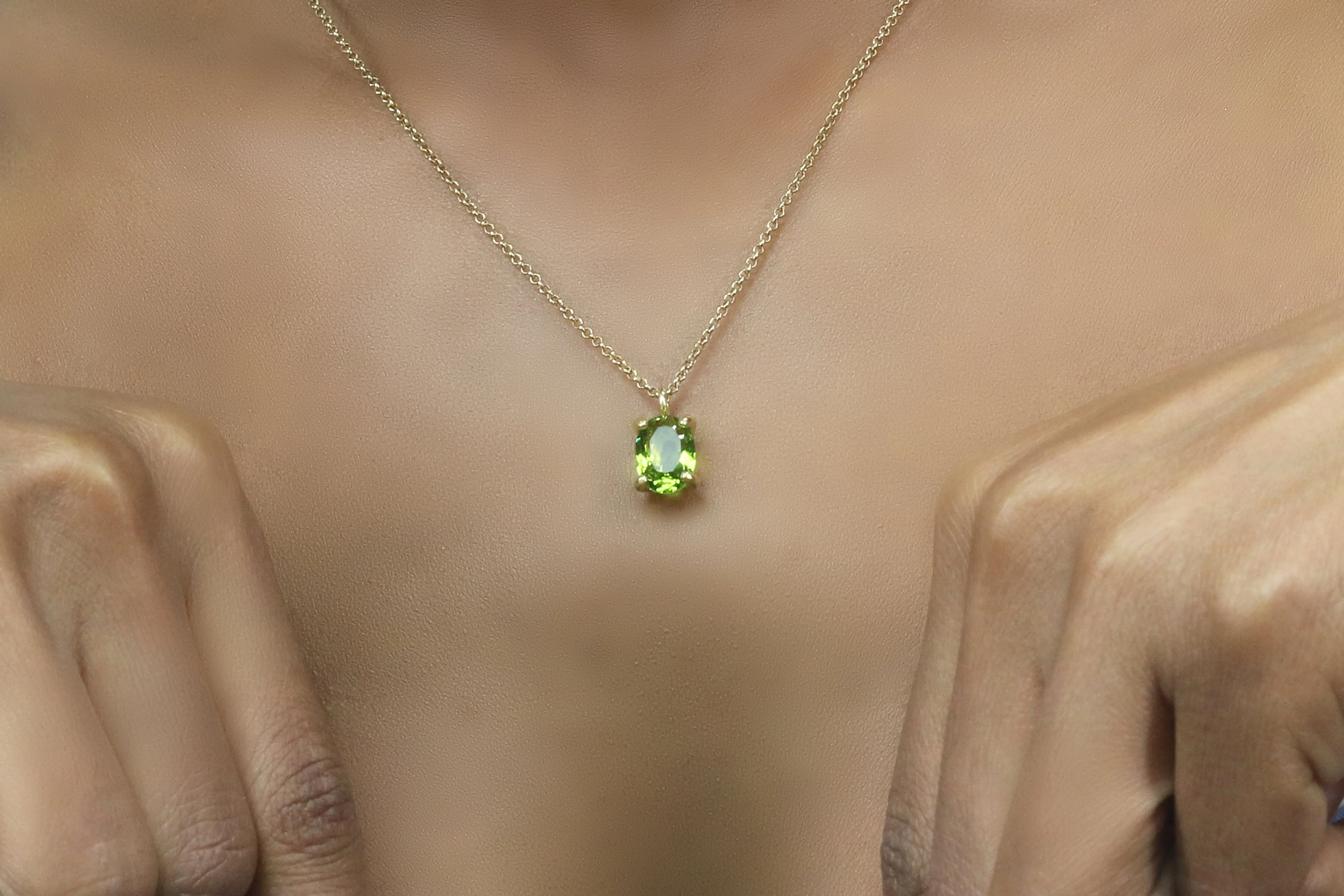 Delicate Peridot 14k Gold Necklace