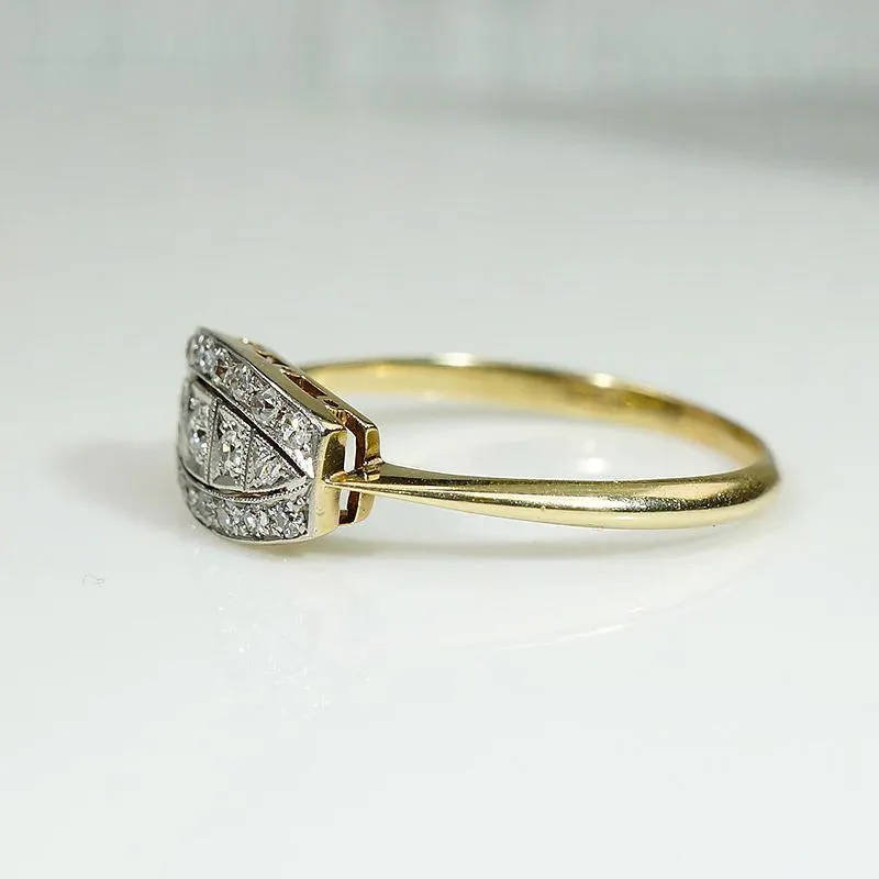 Delicate Pierced & Engraved Diamond Ring