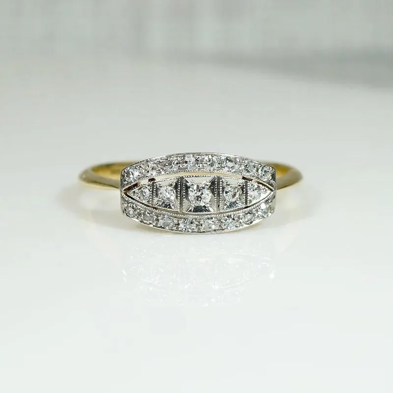 Delicate Pierced & Engraved Diamond Ring