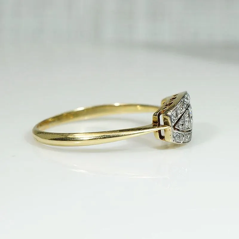 Delicate Pierced & Engraved Diamond Ring