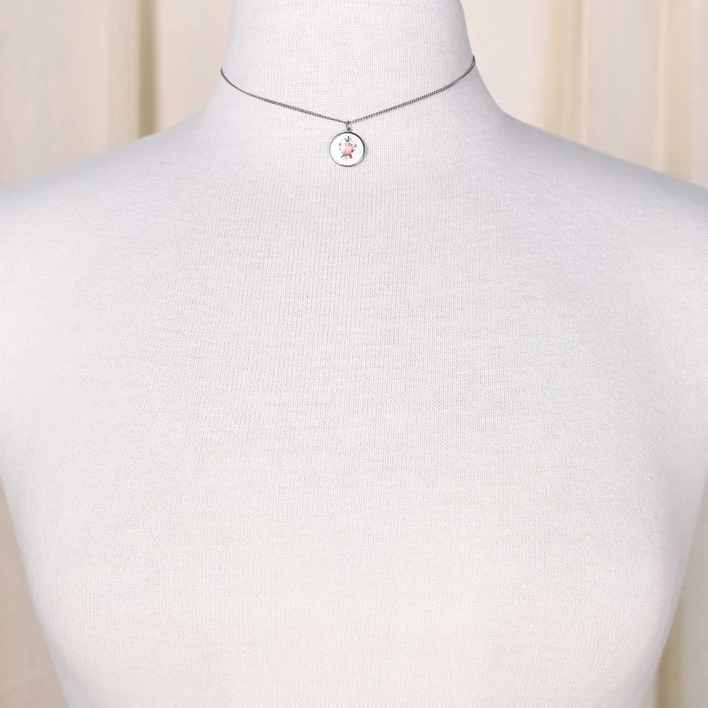 Delicate Rose Sterling Necklace