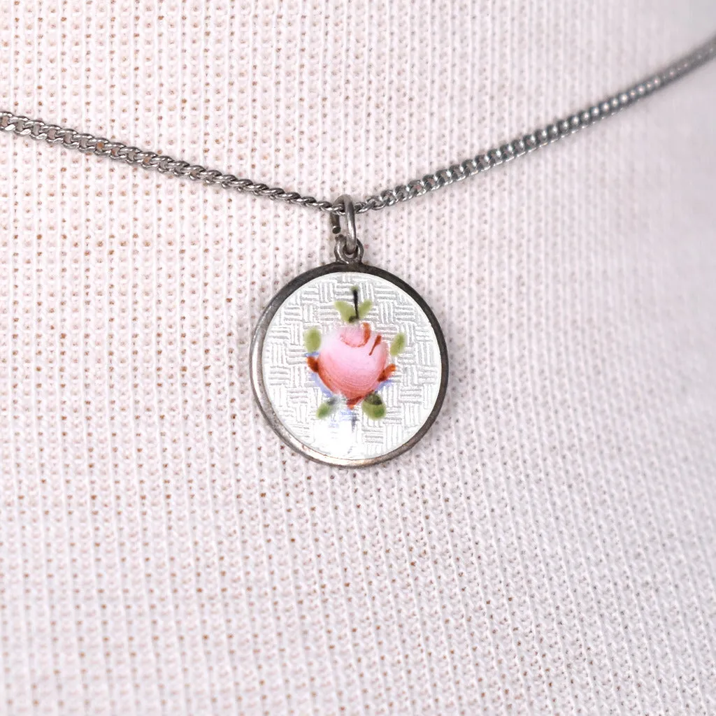 Delicate Rose Sterling Necklace