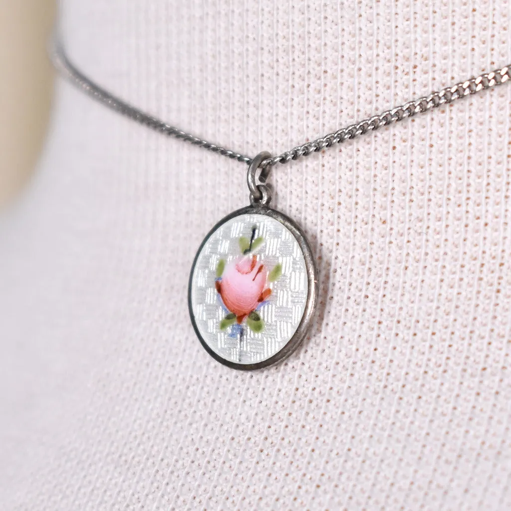 Delicate Rose Sterling Necklace