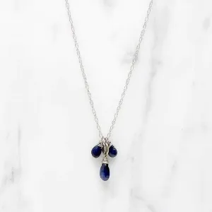 Delicate Sapphire Cluster Necklace by brunet
